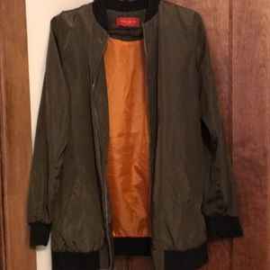 Long line bomber jacket